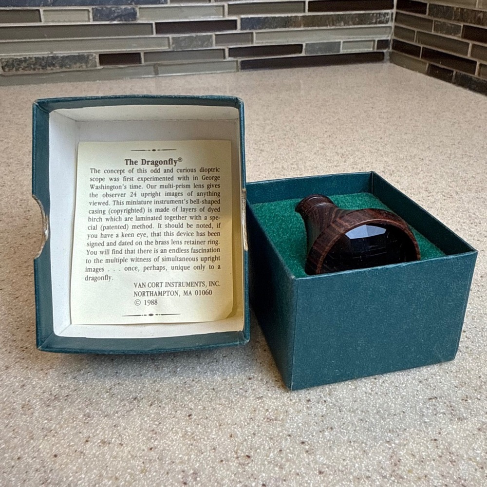 VTG 1988 Van Cort Instruments "The Dragonfly" Wooden Dioptric Prism Scope Boxed